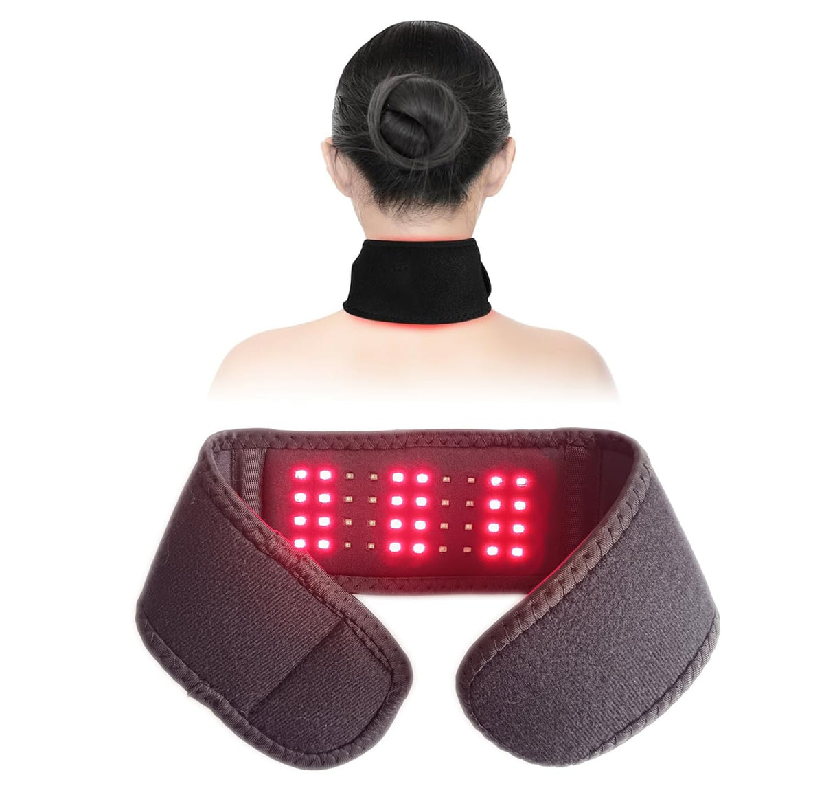 Akxaizp red light therapy neck belt pad with LEDs for improved circulation