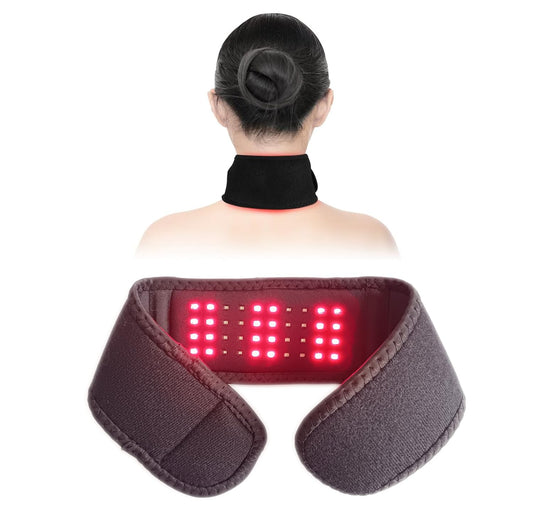 Akxaizp red light therapy neck belt pad with LEDs for improved circulation