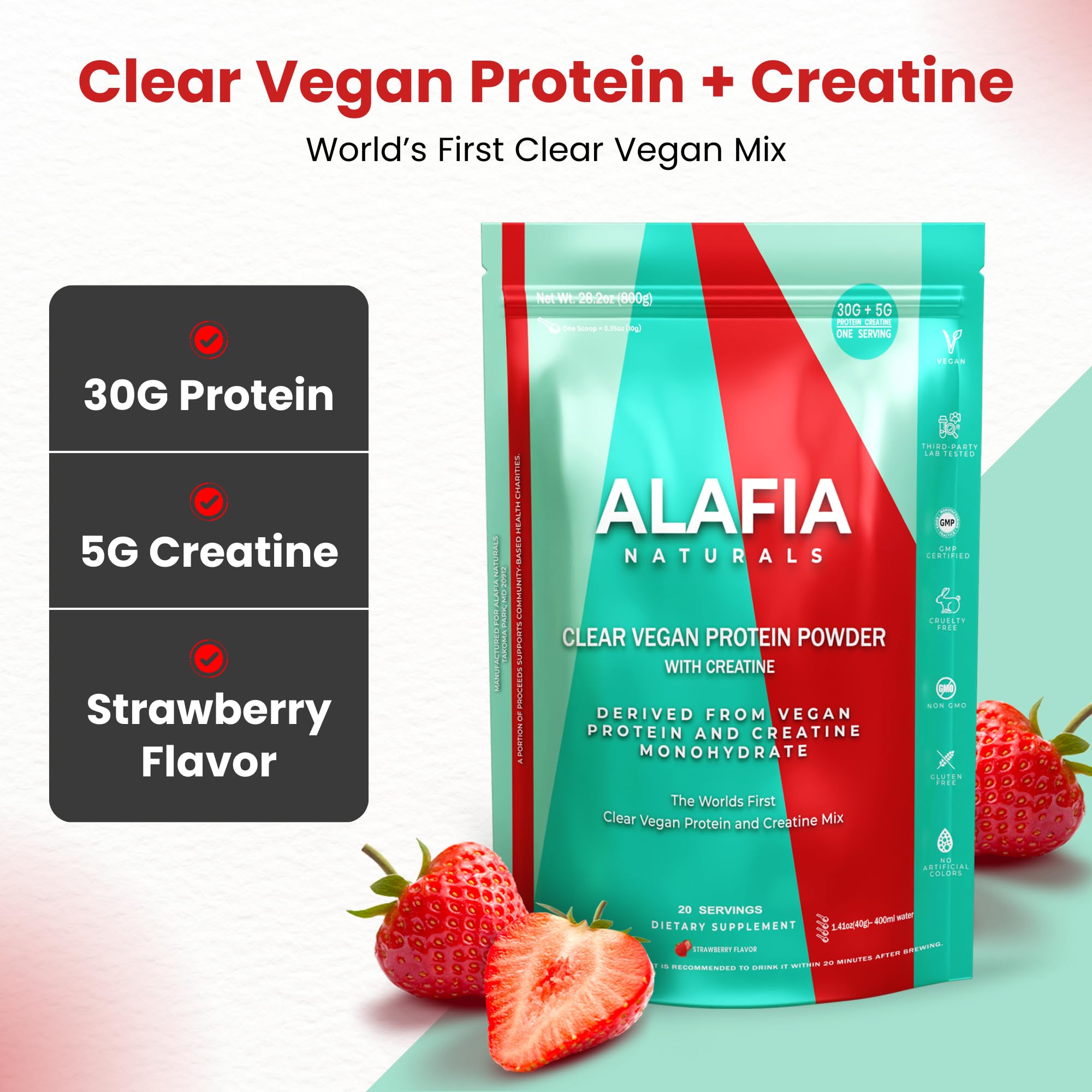 Alafia Naturals strawberry flavor shake ready for summer training.