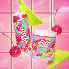 Alani Nu Cherry Twist glass hints at a refreshing pre-workout ritual.