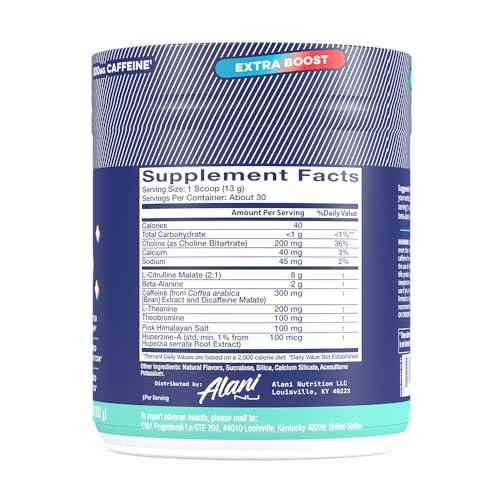 Alani Nu Pre Workout+ Rocket Pop scoop ready for pre-workout fueling