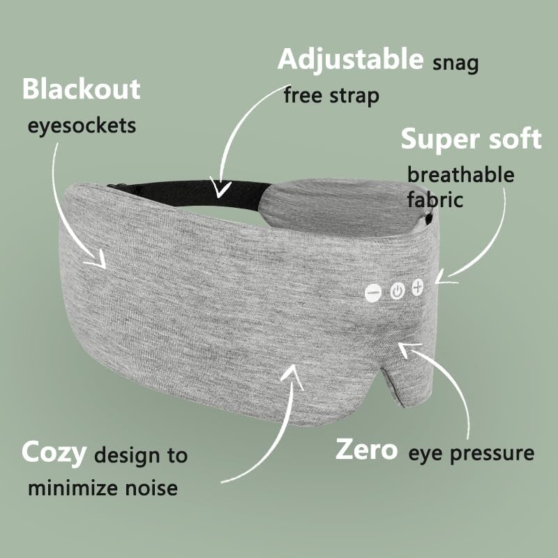 ALASKA BEAR 3D eye mask fabric highlighting soft material and contoured fit.
