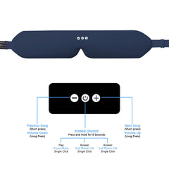 ALASKA BEAR eye mask navy control panel with easy tactile buttons.