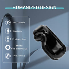 ALASKA BEAR eye massager targets temples with compression for calm relief.