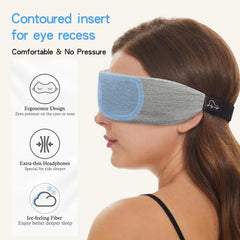 ALASKA BEAR gray sleep headband front view emphasizes comfortable adjustment.