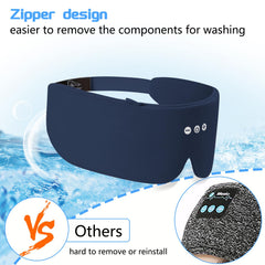 ALASKA BEAR navy flat speaker earphones for sleep comfort.