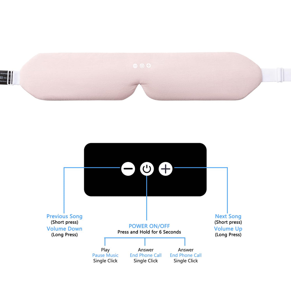 ALASKA BEAR Sleep Headband pink built-in eye mask highlights gentle coverage