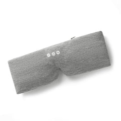 ALASKA BEAR Sleep Headphone Mask on face for comfortable sleep with built-in speakers.