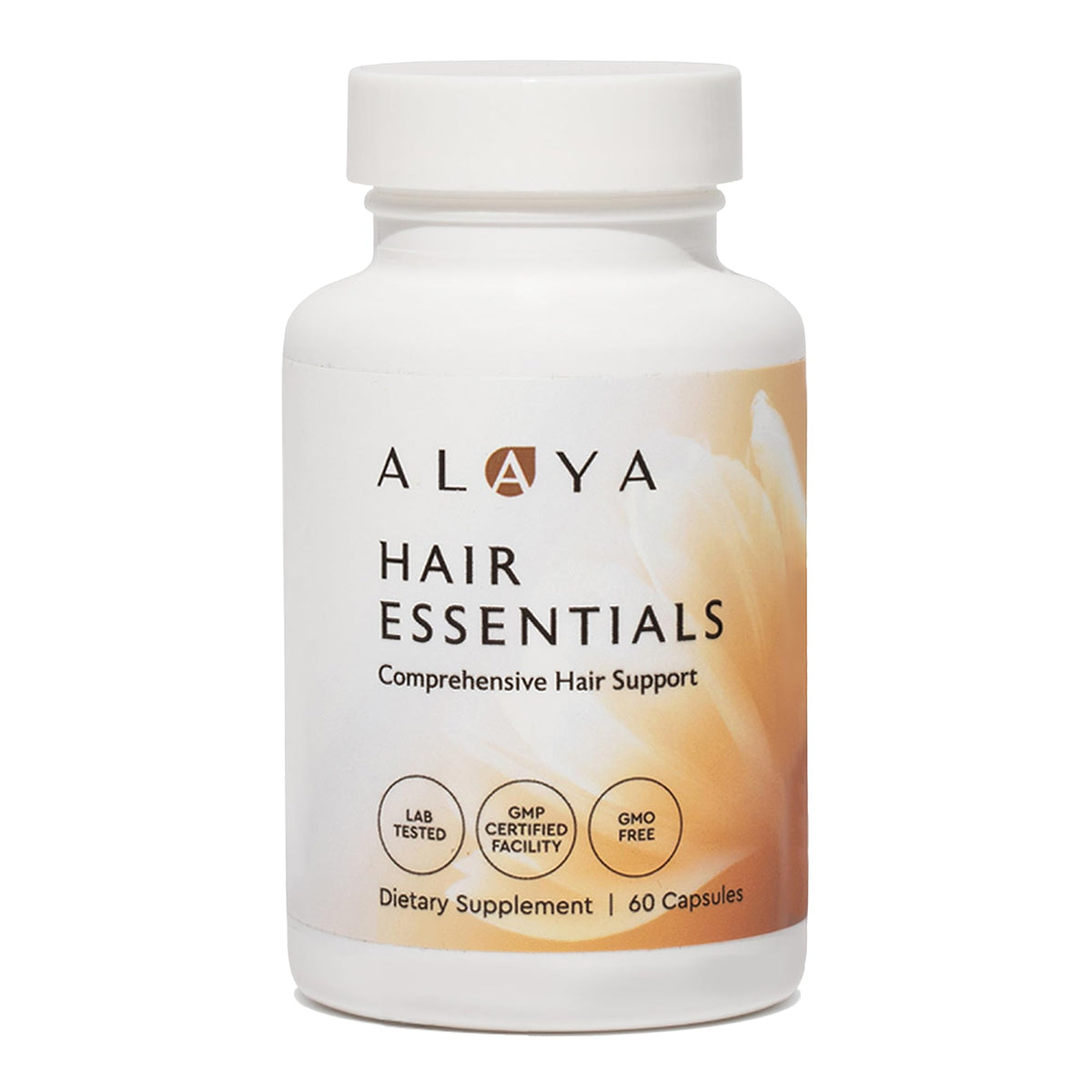 Alaya Naturals Hair Essentials bottle front supports healthier-looking hair.