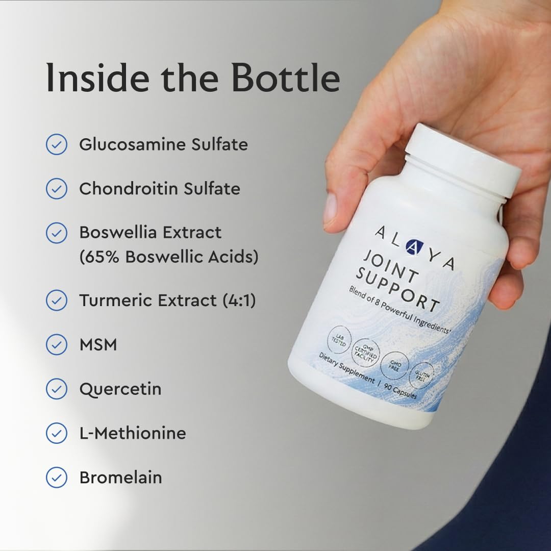 Alaya Naturals Joint Support ingredients including glucosamine