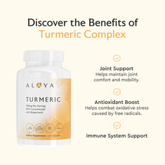 Label detail on Alaya Naturals bottle highlights 95% curcuminoids