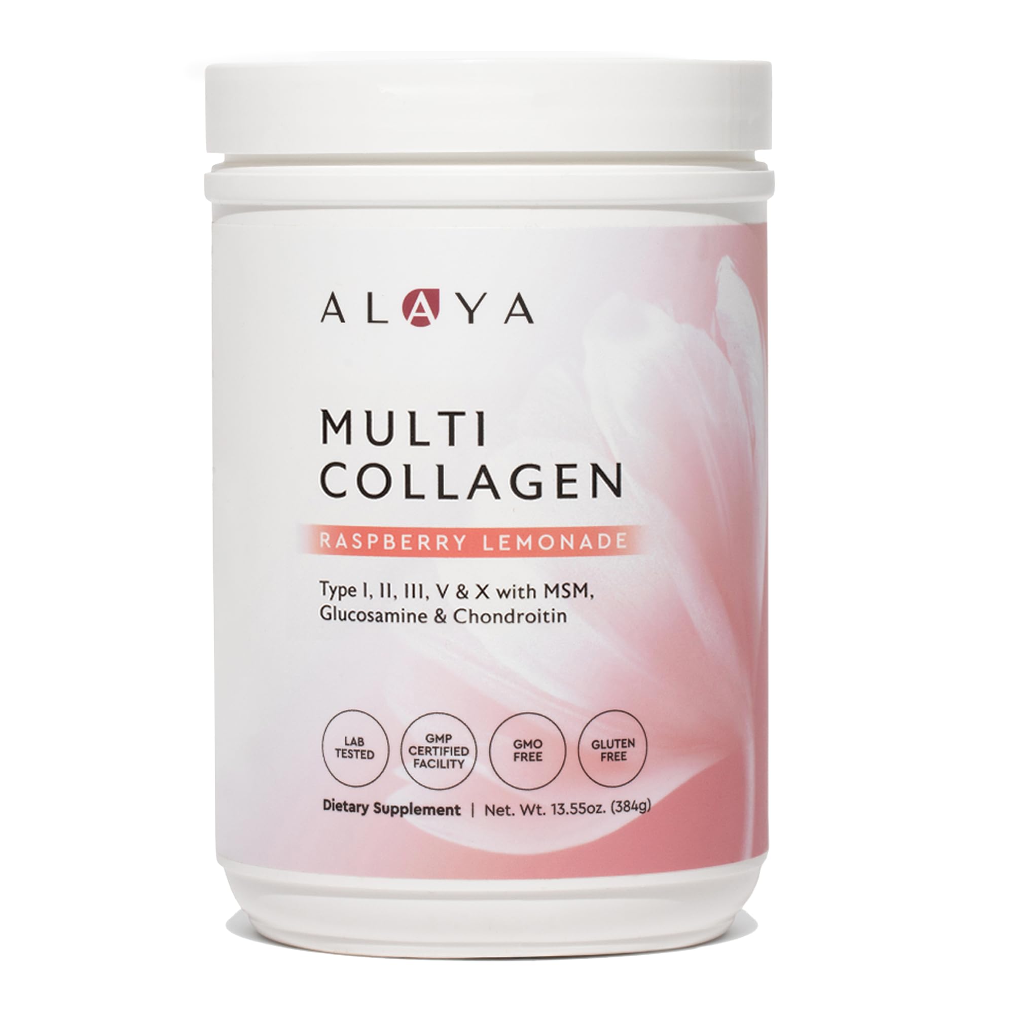 Alaya Naturals Multi Collagen bottle front with skin-supporting benefits.