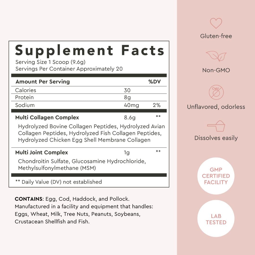 Alaya Naturals Multi Collagen Powder unflavored and dissolves easily in beverages.