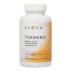 Alaya Naturals turmeric curcumin bottle with BioPerine for enhanced absorption
