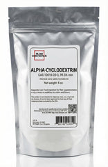 Albochemicals Alpha-cyclodextrin bottle, 8 oz, a versatile fiber ingredient for recipes.