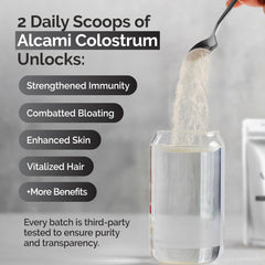 alcami elements colostrum powder container with 40 servings