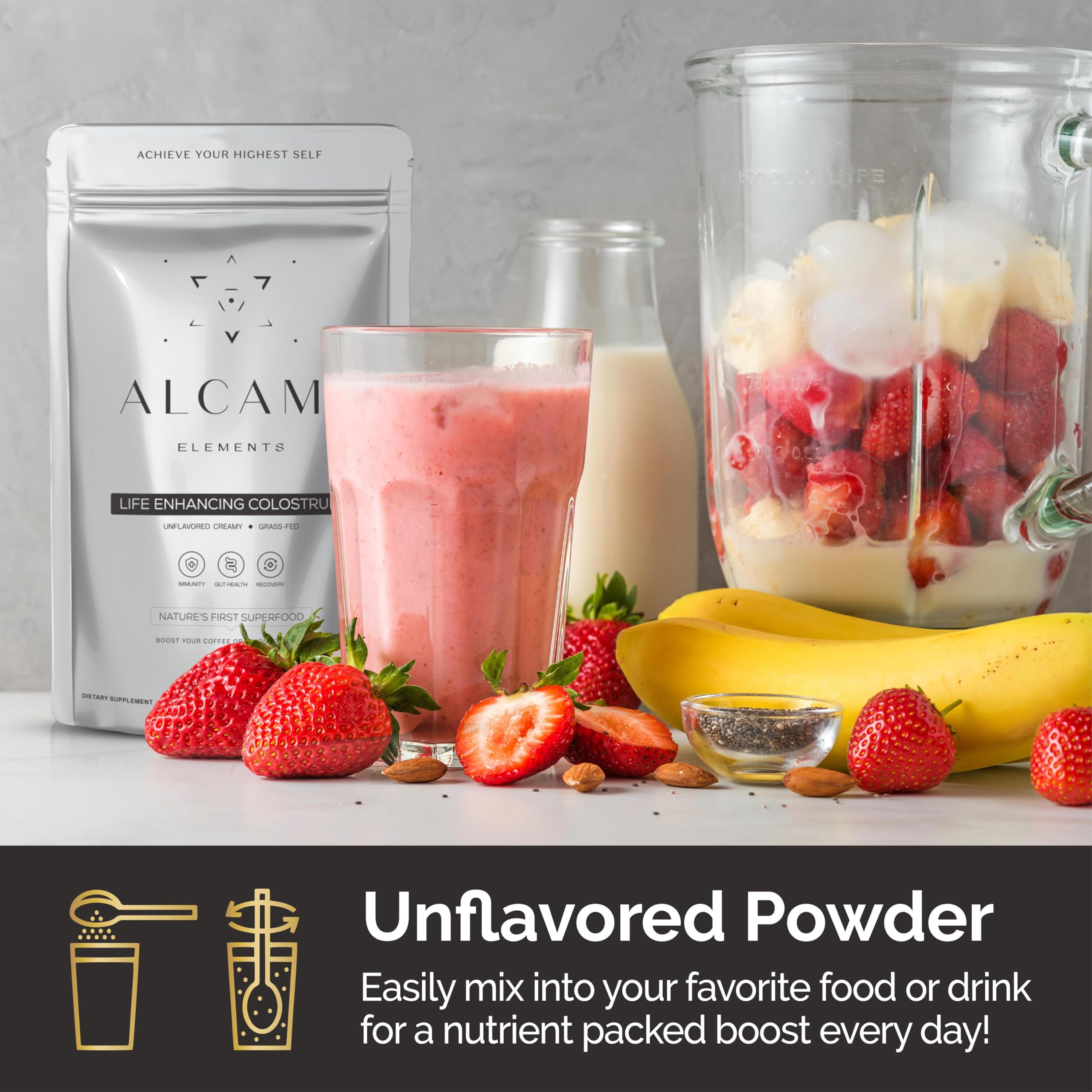 alcami elements colostrum powder scoop for precise serving measurement