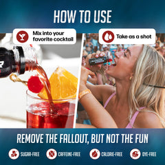 Alcohol Armor Recovery Shot being poured into a glass for easy mixing.