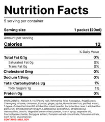 ALDICOM V syrup-stick close-up highlighting fast-acting plant-based formula.