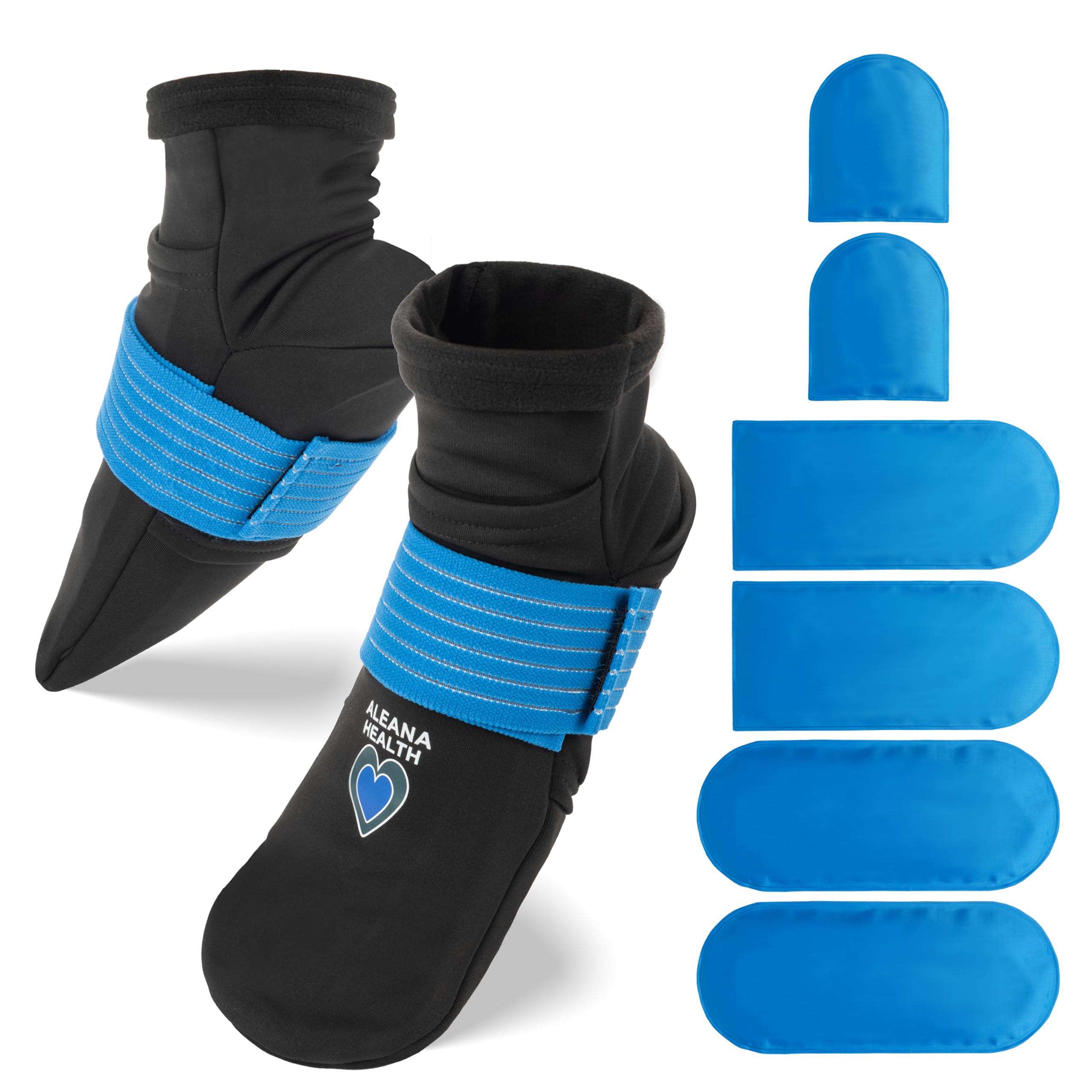 Aleana Health cold therapy socks in box highlight reusable cooling for sensitive feet during treatment.