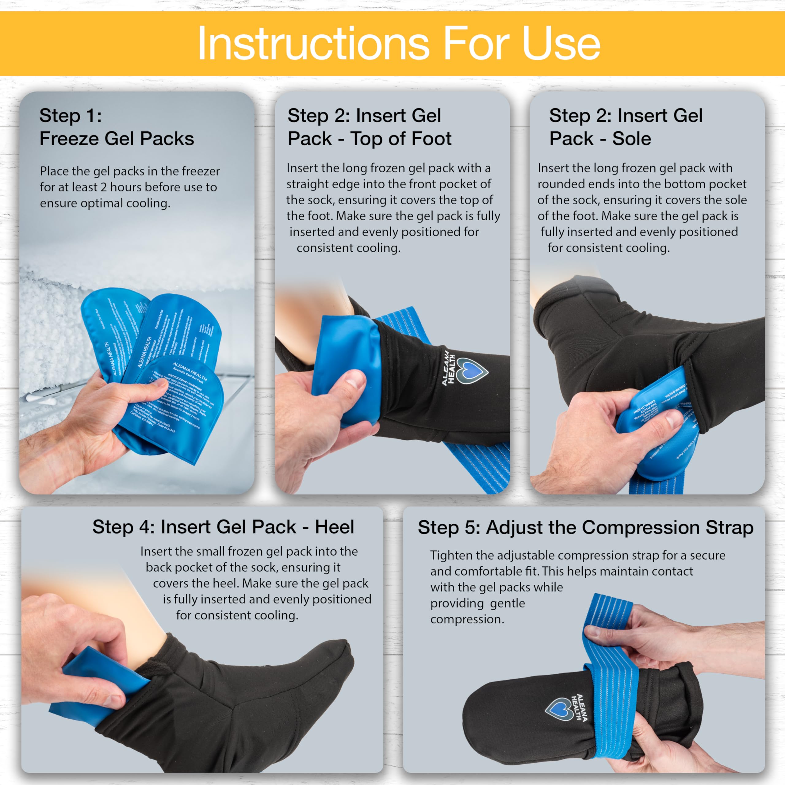 Aleana Health socks with gloves pair for extended rotating cold therapy sessions.