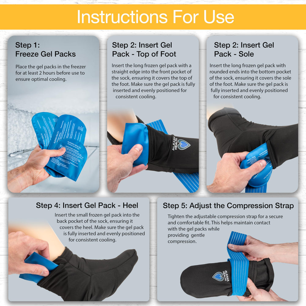 Aleana Health socks with gloves pair for extended rotating cold therapy sessions.