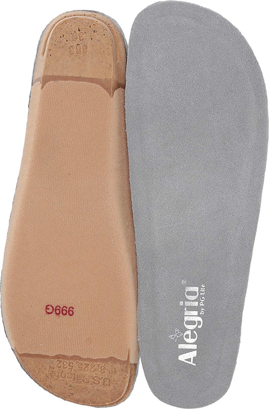 Alegria Replacement Insole Grey for Alegria shoes offering contoured support
