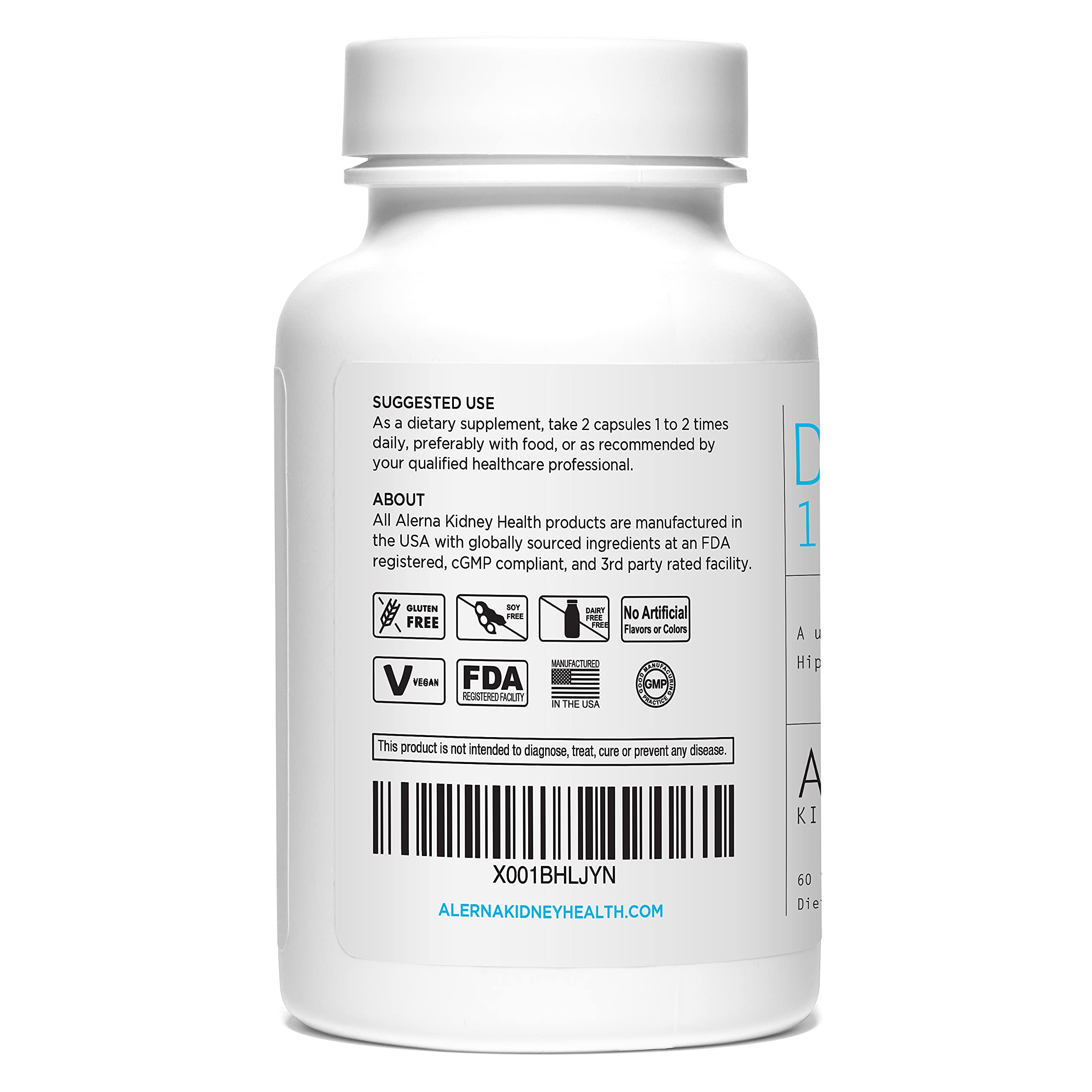 Alerna Kidney Health D-Mannose 1000mg cranberry concentrate illustration for added flavor and support.