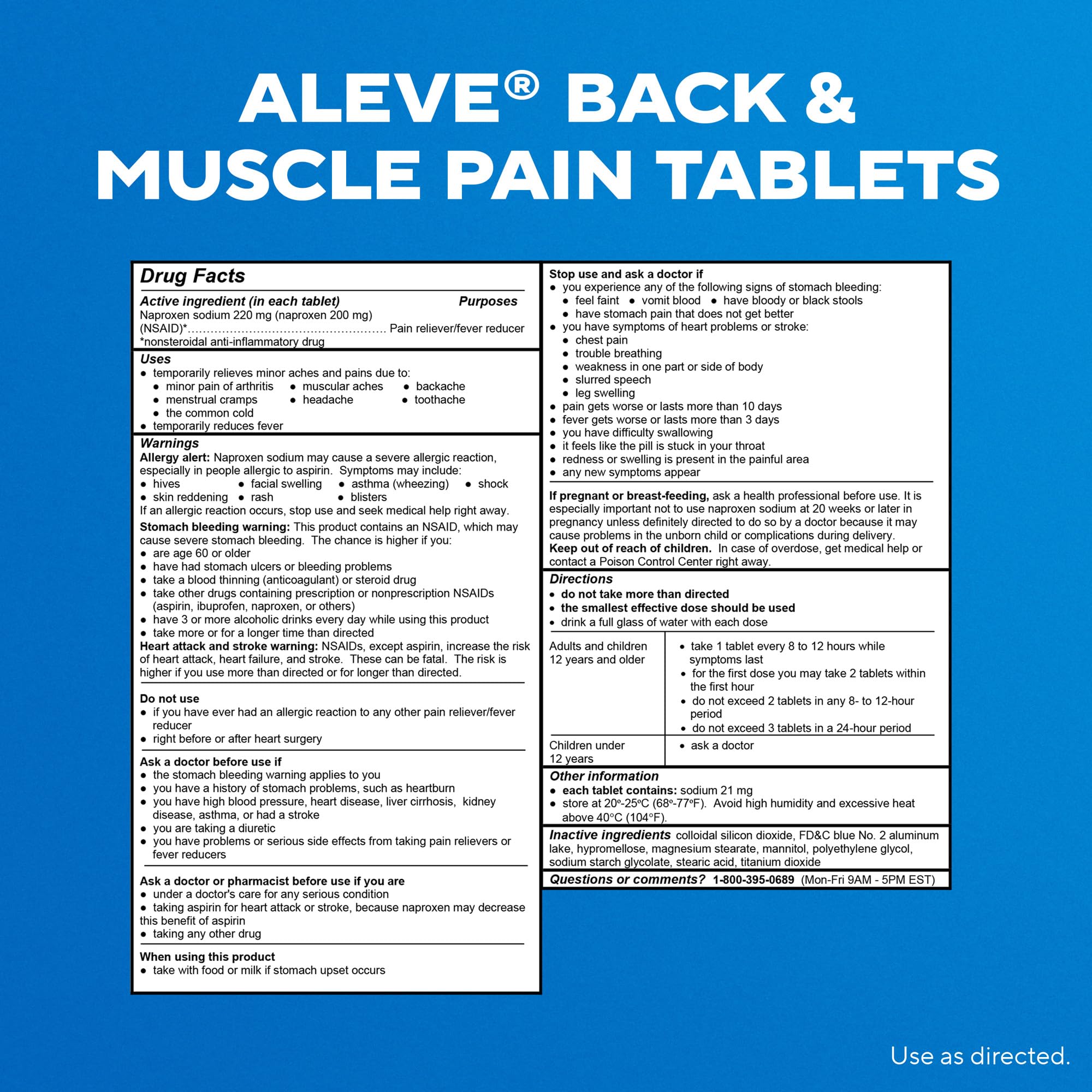 Aleve-consumer-packaging-closeup: easy-to-use bottle for quick, dependable relief