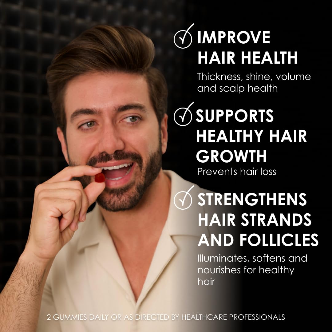 Alex Costa Biotin-Boosted Hair Gummies closeup texture shows gummy details.