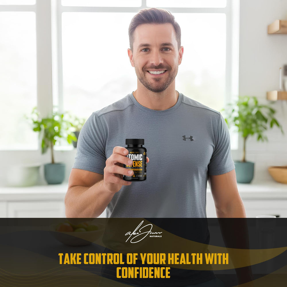 Alex Jones Naturals Atomic Defense bottle front demonstrates packaging and brand appeal.