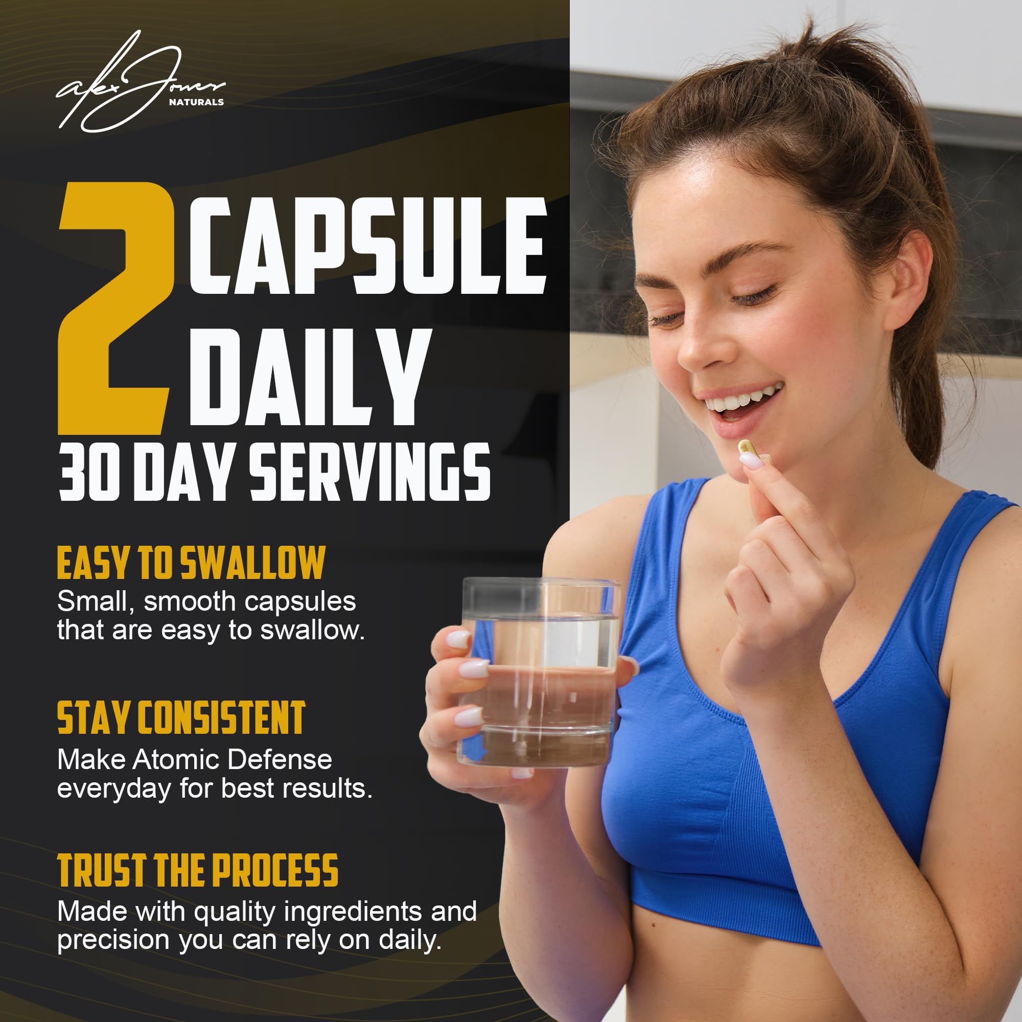 Alex Jones Naturals Atomic Defense turmeric honey detail suggests natural warmth in each capsule.