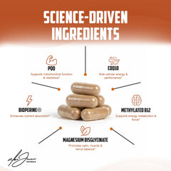 Alex Jones Naturals CoQ10 capsules suggesting cellular energy support