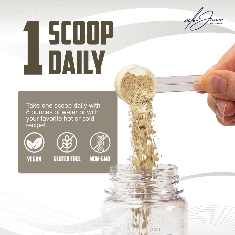 Alex Jones Naturals grass-fed colostrum ingredient suggests natural immune support potential.