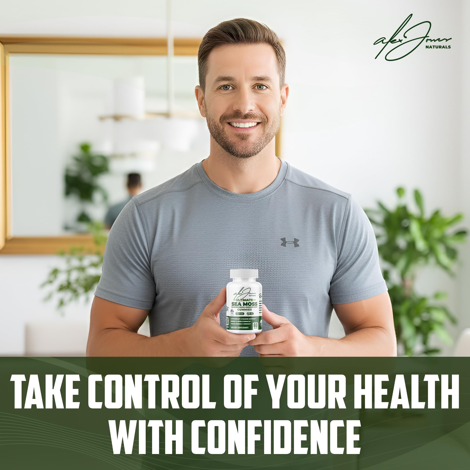 Alex Jones Naturals Gummies on table convey easy daily routine integration