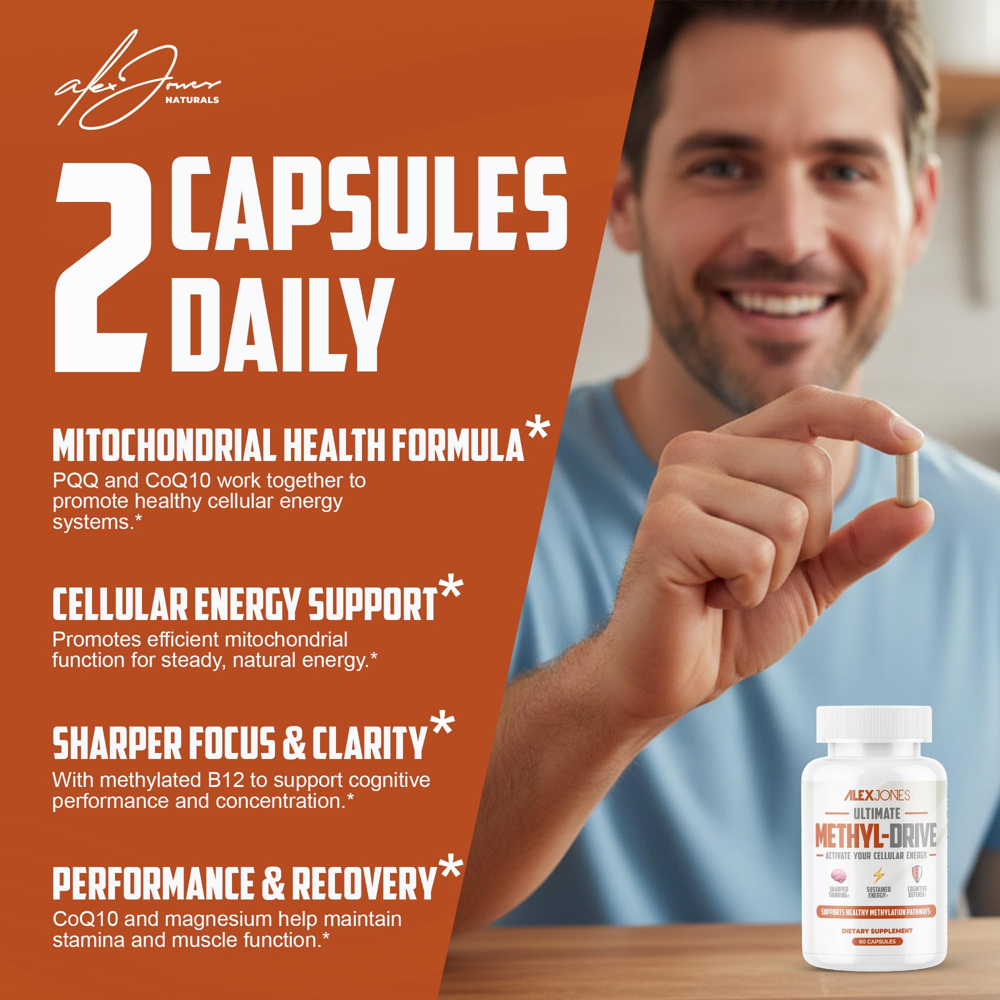 Alex Jones Naturals Magnesium bisglycinate capsules for nervous system balance