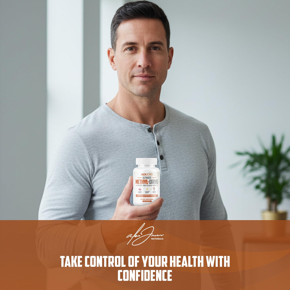 Alex Jones Naturals Methyl Drive methylated B12 capsule closeup