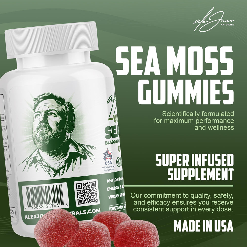 Alex Jones Naturals Sea Moss Gummies caramel apple flavor offers a tasty daily chew