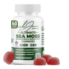 Alex Jones Naturals Ultimate Irish Sea Moss Gummies bottle shows convenient daily mineral support
