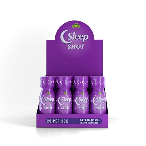 ALFA VITAMINS Sleep Shot packaging box on a bedside table.