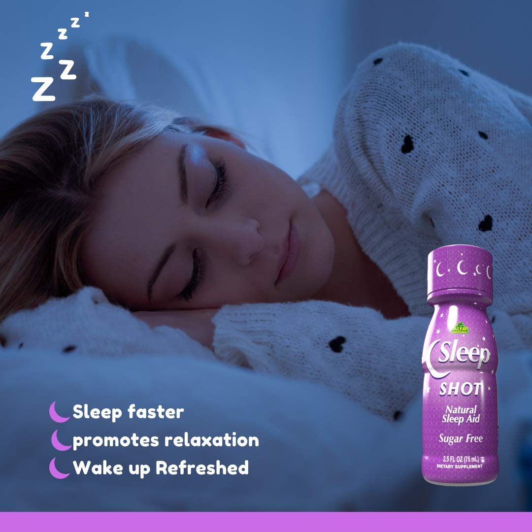 ALFA VITAMINS Sleep Shot L-Theanine icon indicating calm support.