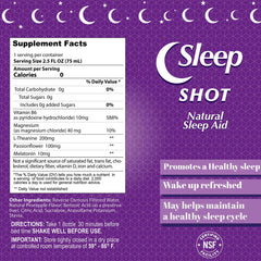ALFA VITAMINS Sleep Shot label detail displaying ingredients and dosage.