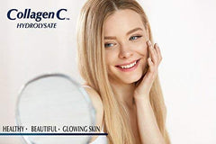 ALFA VITAMINS CollagenC capsules in hand suggesting nail, skin and hair care benefits