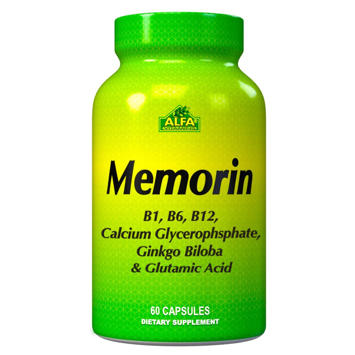 ALFA VITAMINS Memorin supplement bottle for brain health and focus
