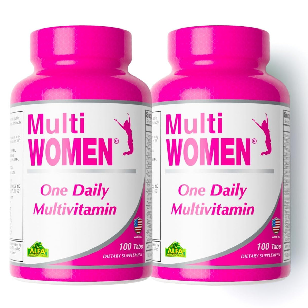 ALFA VITAMINS Multi Women bottle front for daily wellness support.