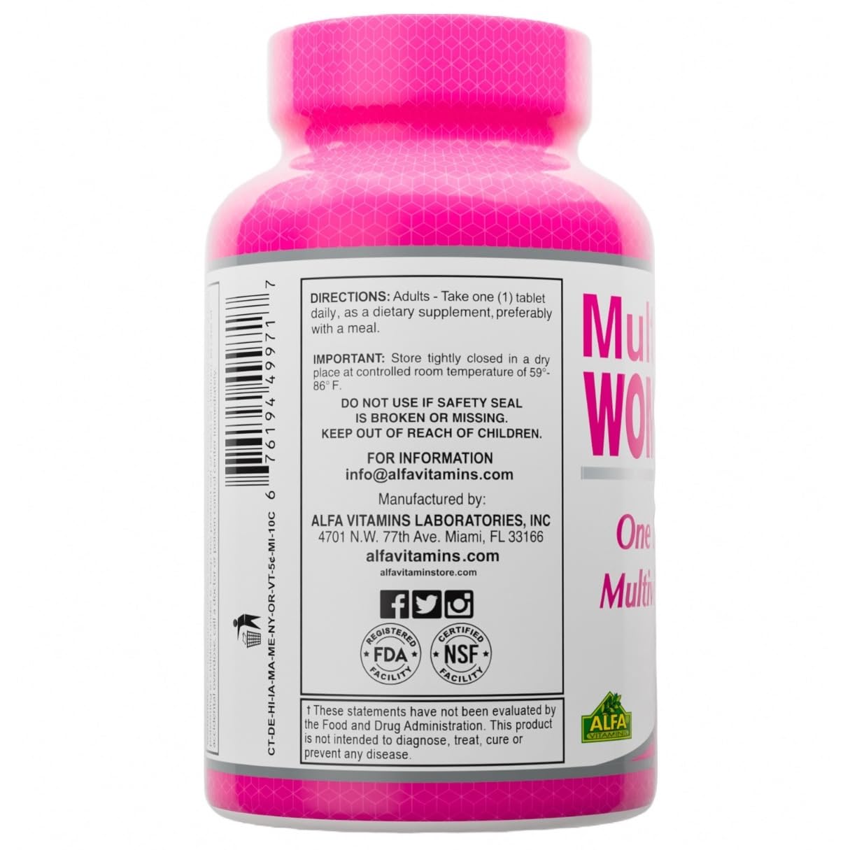 ALFA VITAMINS Multi Women 2-pack packaging emphasizing value.