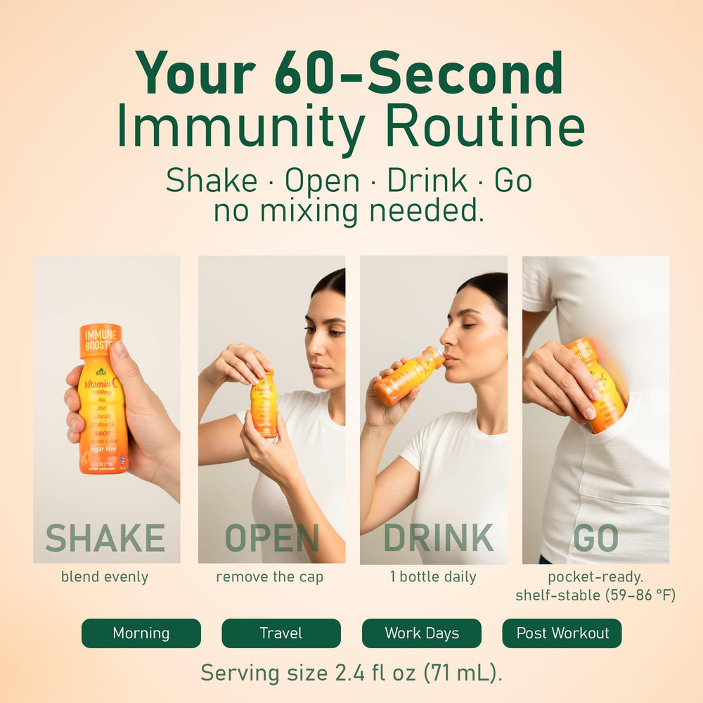 ALFA VITAMINS Vitamin C Shot with ginger extract adds warm flavor