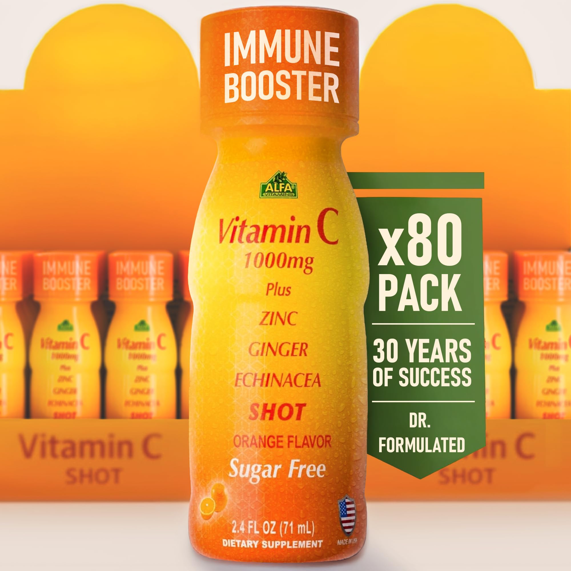 ALFA VITAMINS Vitamin C Shot being poured for daily immune support