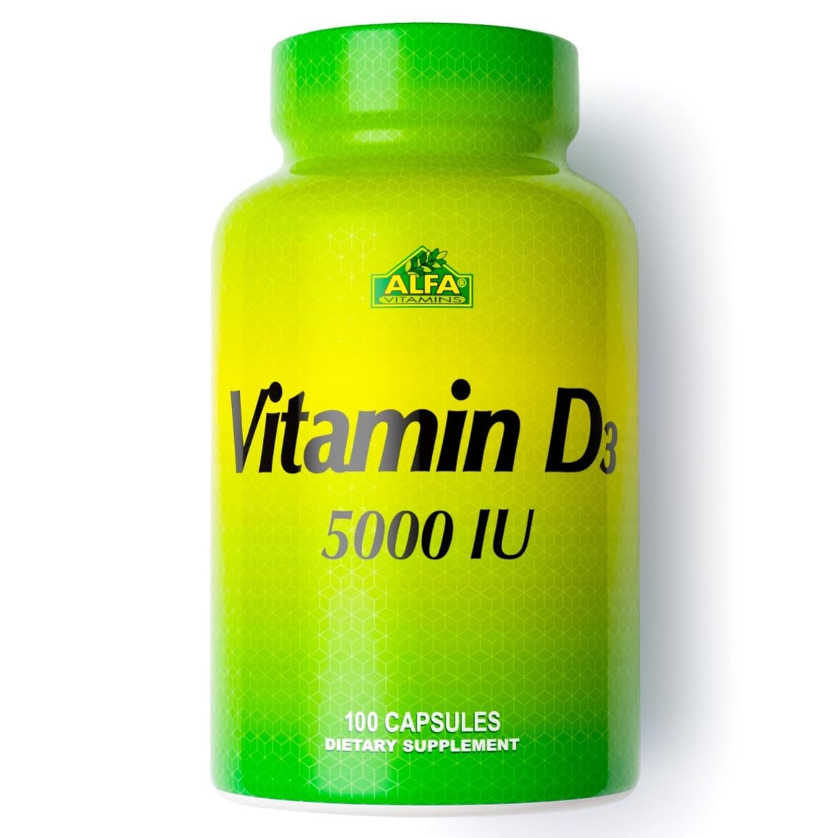ALFA VITAMINS Vitamin D3 1000 IU bottle for daily immune support and bone health.