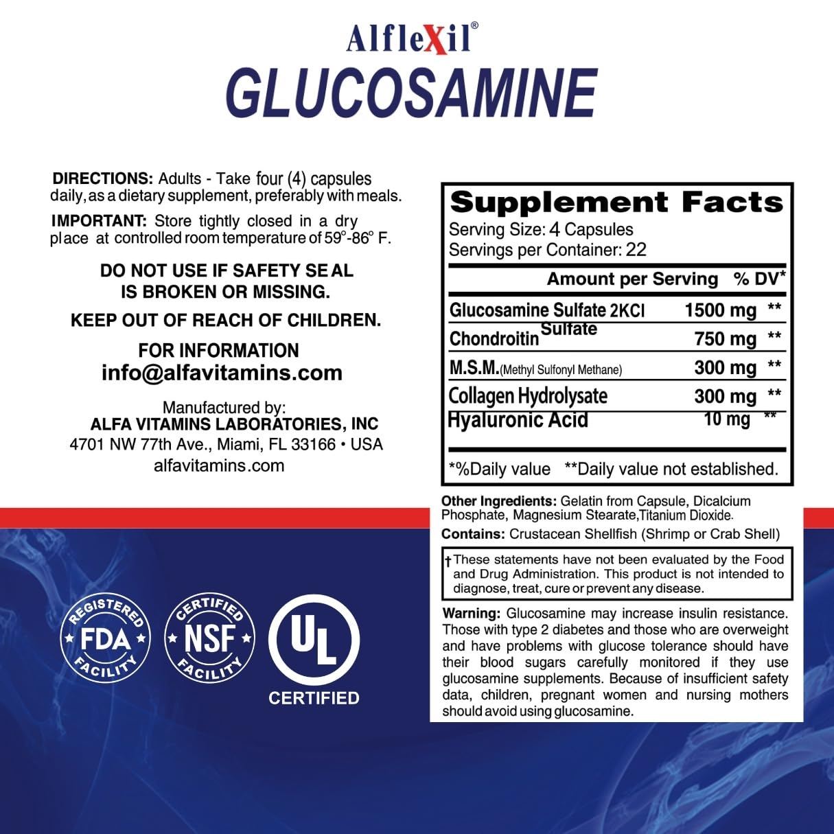 ALFLEXIL ingredients panel emphasizing natural sourcing for joints and skin